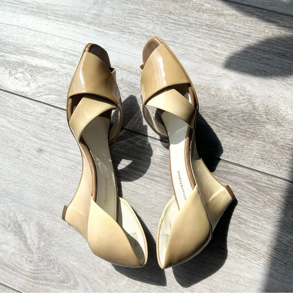 Naturalizer Ombre Beige Patent  Leather Wedge Heel Open Toe Pump - Picture 7 of 13